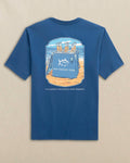 The back view of the Southern Tide Southern Tide Cooler Short Sleeve T-Shirt by Southern Tide - Nautical Blue