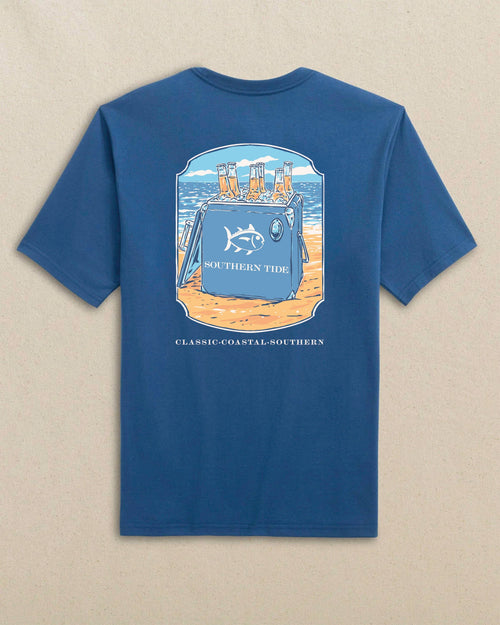 The back view of the Southern Tide Southern Tide Cooler Short Sleeve T-Shirt by Southern Tide - Nautical Blue